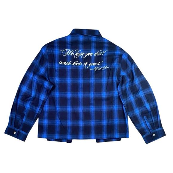 Cest Bon Blue Plaid Core Flannel Oversized Shirt NWT - M - Picture 4 of 5